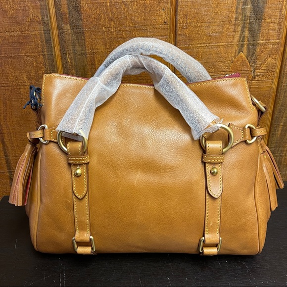 Dooney & Bourke Small Florentine Leather Satchel - Natural - Picture 2 of 9
